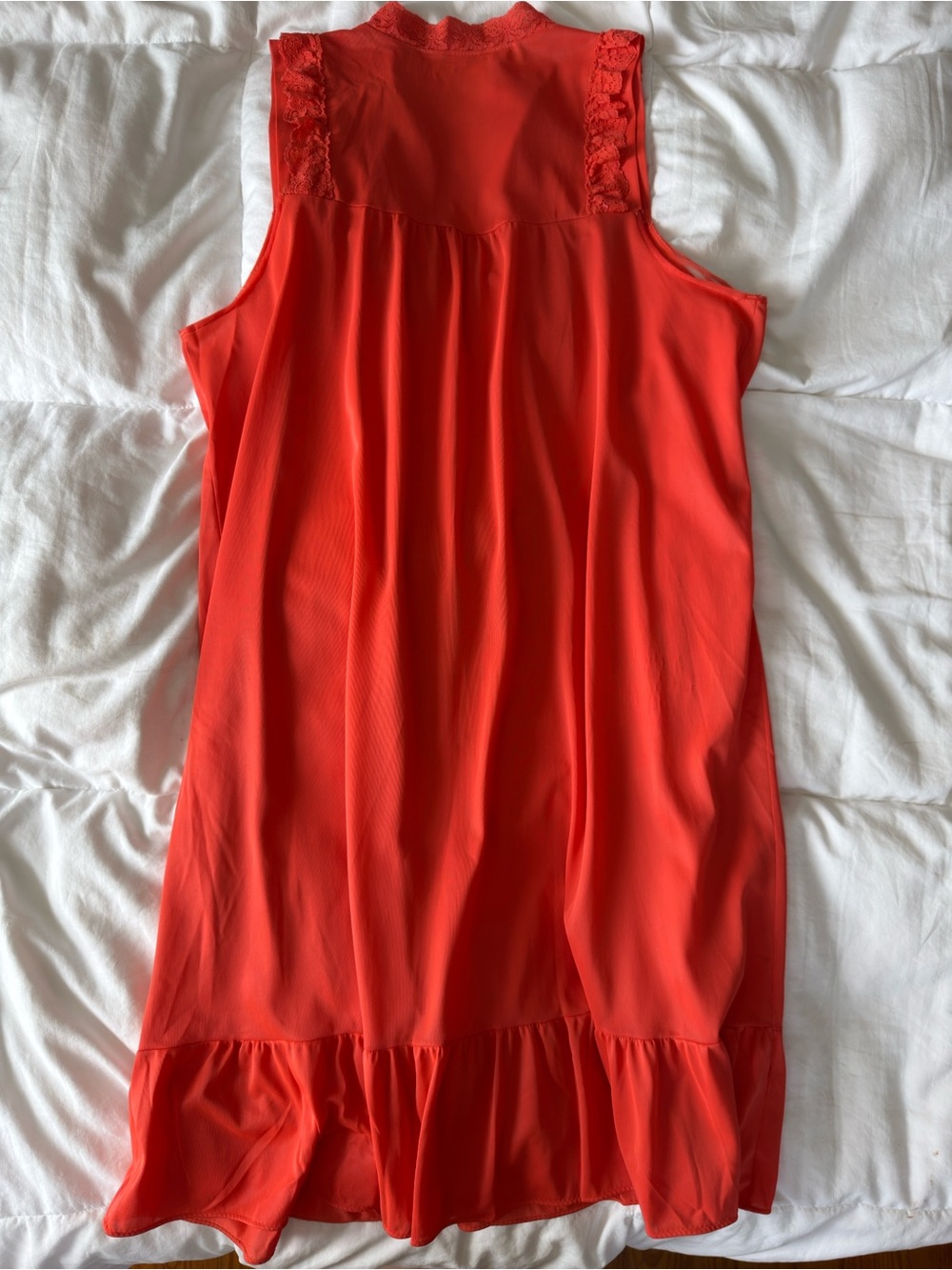Vintage Orange Ruffled Nightgown - Picture 6 of 8